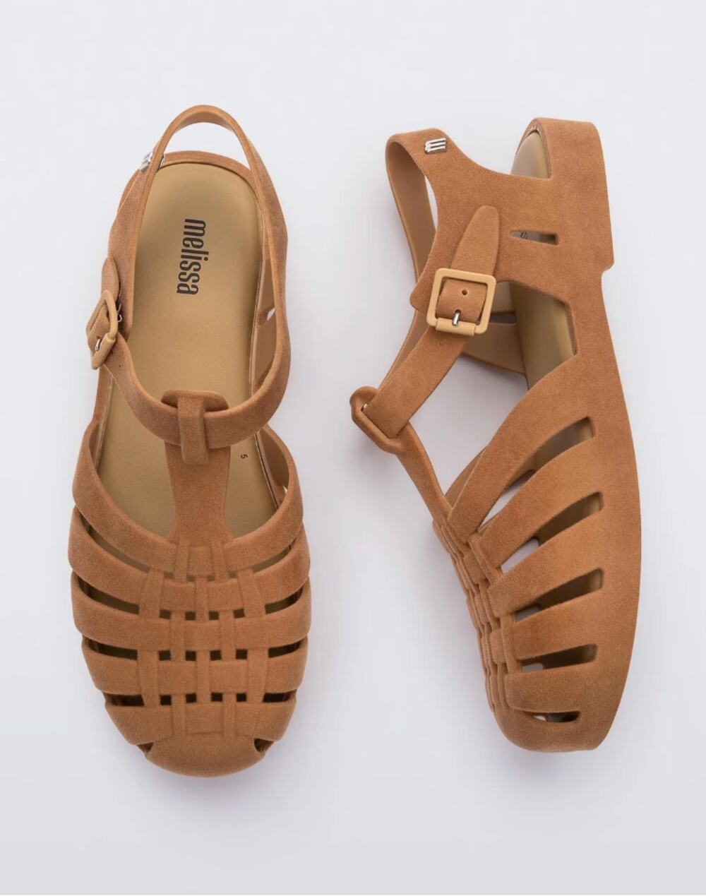 Melissa Possession Sandal Fisherman Velvet Beige Flocked 37 / 6